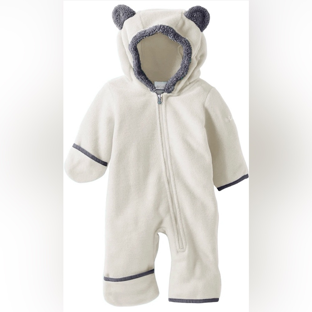 Columbia Cream and Gray Baby Bunting